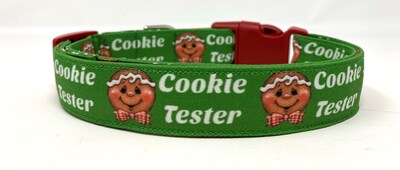 Cookie Tester Girl Christmas Dog Collar - image4